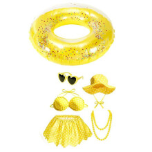 Festival oies Figurine vêtements imperméable-collier jaune vélo