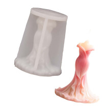 3D-Blumenkleid-Silikon-Kerzenformen, lebensmittelechtes Silikon
