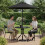 Runder Gartentisch, 80 cm Durchmesser, Sicherheitsglas, mit Schirmloch 2