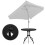 Runder Gartentisch, 80 cm Durchmesser, Sicherheitsglas, mit Schirmloch 8