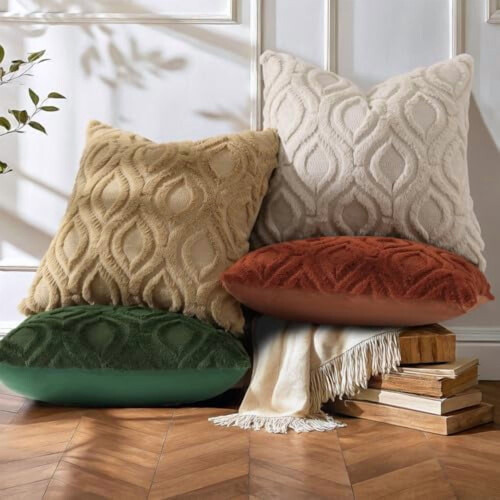 Vårkuddfodral 20x20 cm Set med 2 ljusbruna 2