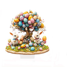 Påskehare akryl skrivebordsdekor 2D flat ornament