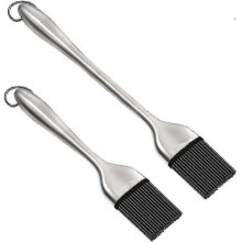 Pack Of 2 Barbecue Silicone Brush, Professional Kitchen Baking Cooking Bbq Brush, Stapling Pastry Oil Brush with Stainless Steel Handle, Heat, Flexibl