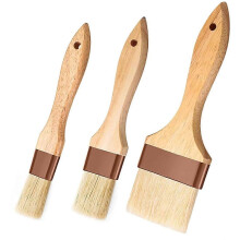 Pastry Brush Set with Natural Bristles, MultiSize Basting Brushes for Baking, Cooking and Grilling