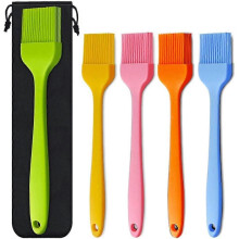 Cleaning Brush Silicone Basting Brush Set of 5 Pastry Brushes, Oil Spread, Butter Sauce, Marinades for BBQ, Baking, Cooking, Pastries, Cakes, Meat, Sa
