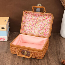 Panier de pique-nique vintage en osier avec cadenas en métal