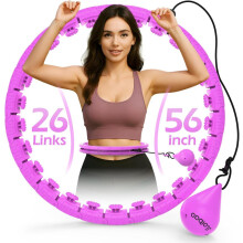 Hula hoop appesantito per adulti, taglie forti, regolabile con 26/32 maglie, circonferenza vita da 76 a 142 cm, cerchio fitness infinito, at