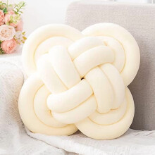 Coussin décoratif Knot Pillow blanc ivoire 30 cm, doux et moelleux