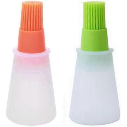 Bbq/pastry Basting Brushes Set Of 2,green And Orange