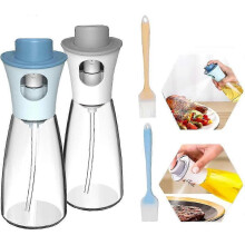 4PCS Oil Spray Bottle Oil Spray Olive Oil Dispenser with Pastry Brush Silicone Kitchen Brush BBQ Brush for Kitchen Baking
