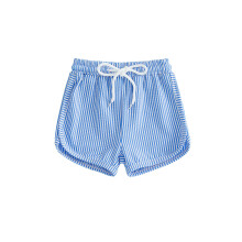 (4-5 Years, Blue) Toddler Boys Swim Trunks Stripe Print Drawstring Elastic Waist Board Shorts Summer Quick Dry Swimming Shorts