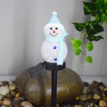 Solar LED-grondlampjes in de vorm van een sneeuwpop, warm wit, 6 stuks