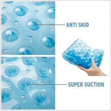 Tub Mat, 40 X 16 Inches Non-slip Shower Mats with Suction Cups And Drain Holes, Bathtub Mats Bathroom Mats Machine Washable, Clear Blue