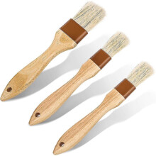 3pcs Pastry Basting Brushes, Oil Brush for Cooking Boar Bristle Brushes Bbq Basting Brush (2 Small + 1 Medium)