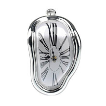 Horloge murale silencieuse vintage à chiffres déformés, 17,5 cm (6,88 pouces).