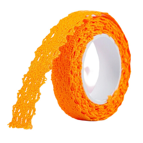 1,7 m dekoratives Spitzenband, buntes- orange. Farbe