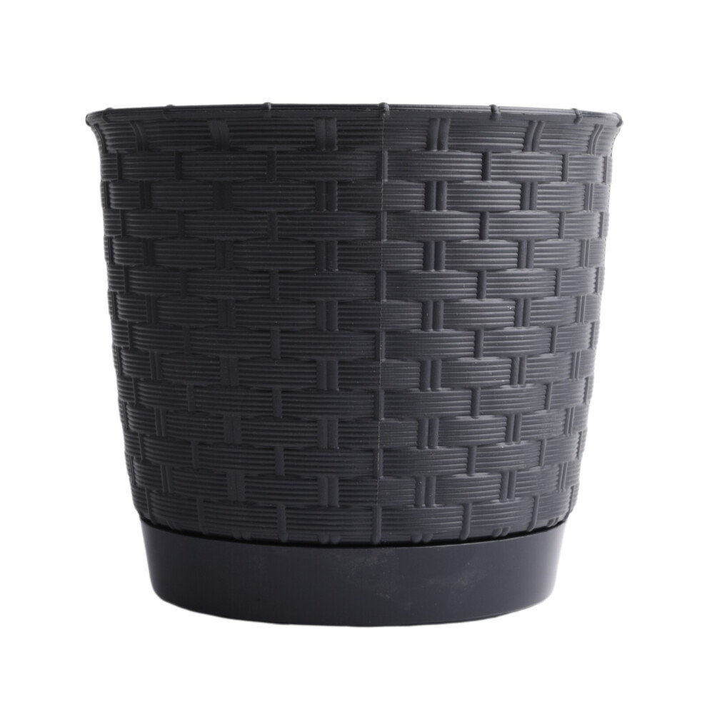 Photos - Plant Stand Prosperplast  Plant Pot Flowerpot Wave Plastic Crystal Modern Decorative Small Medium Large (Anthracite Round, 2 Litres)
