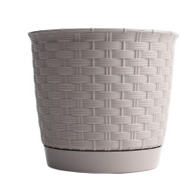 (Mocca Round, 7.5 Litres) Plant Pot Flowerpot Wave Plastic Crystal Modern Decorative Small Medium Large