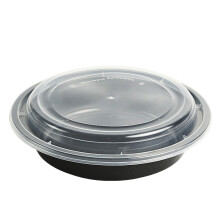 (24oz - 710ml, 100) Reusable Food Container Takeaway Clear Lids Salad Hot Safe Cold Meal Food Grade