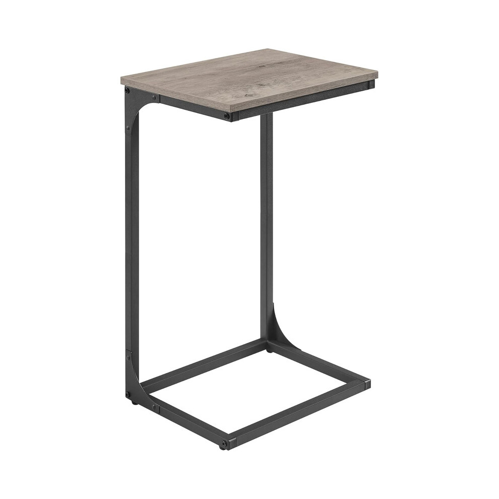 Vasagle (Misty ,Ink Black) C-Shaped Side Table, Bedside Table, Sofa Side Table, With Metal Frame, Industrial, For Living Room, Bedroom Grey/Black