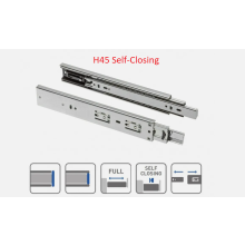 (H45 SelfClosing (45mm), 400mm) Drawer Runners Heavy Duty Steel Ball Bearing Soft Close Push to Open Up to 100kg