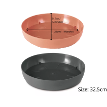 (Terracotta, 32.5cm ) Round Plastic Water Plant Pot Saucer Trays Terracotta Anthracite 12sizes 8-51cm