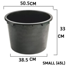 (45L - Small) Round Sump Bucket Pond Pebble Pool Polypropylene Tub Garden Water Feature 45-90L