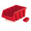Prosperplast (With lid, M - 195x120x90mm) Storage Bins Plastic Order Picking Parts Boxes Lid Scooped RED Stackable Wall 1