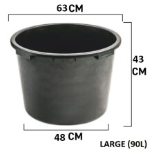 (90L - Large) Round Sump Bucket Pond Pebble Pool Polypropylene Tub Garden Water Feature 45-90L