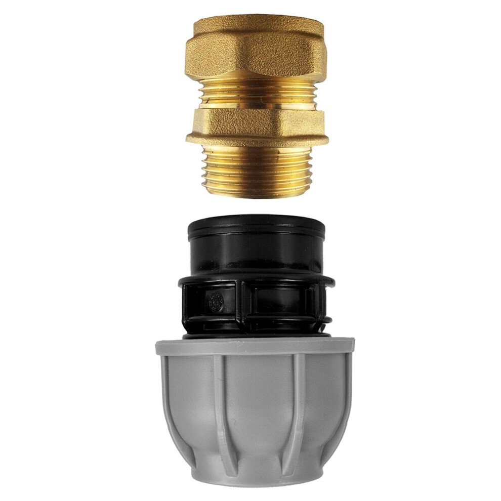(32Mm Straight - 28Mm Copper) Mdpe To Copper Water Pipe Compression Fitting Elbow Tee Straight 15,22,28Mm 5056697230010