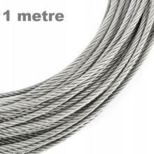 (1 Metre, 1mm) Galvanised Steel Wire Rope Metal Cable Rigging 7 x 7 1mm 2mm 3mm 4mm 5mm 6mm 8mm