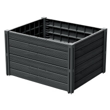 (Anthracite, L75.6cm x W61.8cm x H46) Raised Plant Bed Box Garden Vegetable Grow Bedding Plastic Decorative Modular