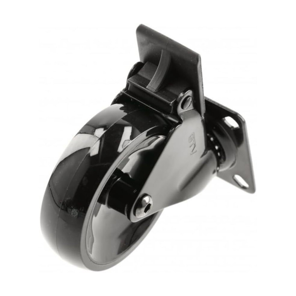 Gtv (35Mm With Brake ) Swivel Castor Wheels Heavy Duty Trolley Furniture Casters 35Mm - 50Mm - 75Mm Black