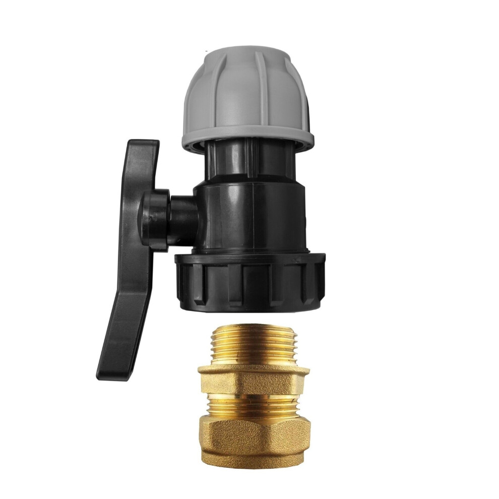 (32Mm Valve - 28Mm Copper) Mdpe To Copper Water Pipe Compression Fitting Elbow Tee Straight 15,22,28Mm 5056697230089