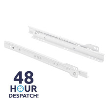 (400mm) Metal Roller Bottom Fix Kitchen Drawer Runners Slides 250mm 600mm White Pair Set
