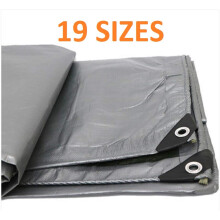 (10 x 12 m) Tarpaulin Cover Tarp Sheet Silver 160GSM Waterproof Ground Camping Multipurpose