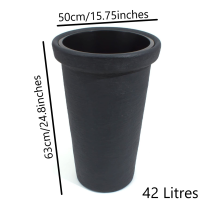 (42 Litres) Tall Tower Classic Planter Plant Pot Flower Indoor Outdoor Garden Patio 3 sizes