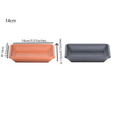 (Terracotta, 14cm) Square Black Plastic Plant Pot Saucers / Water Trays | Sizes Available 14cm-41cm