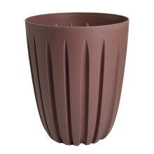 (Marsala, 4.7L (D:19.2cm H:22.5cm)) Round Flower Pot Planter with insert Grooved Plastic Indoor Outdoor