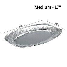 (Medium, 5) Disposable Aluminium Foil Platter Catering Serving Party Serving Trays S M L