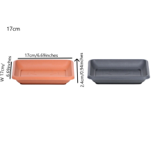 (Anthracite, 17cm) Square Black Plastic Plant Pot Saucers / Water Trays | Sizes Available 14cm-41cm
