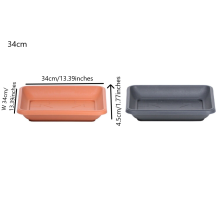 (Terracotta, 34cm) Square Black Plastic Plant Pot Saucers / Water Trays | Sizes Available 14cm-41cm