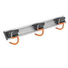 (3 Hooks Rail) Wall Mounted Tool Holder Rack Rail Storage Shed Garage Organizer Roller Grip
