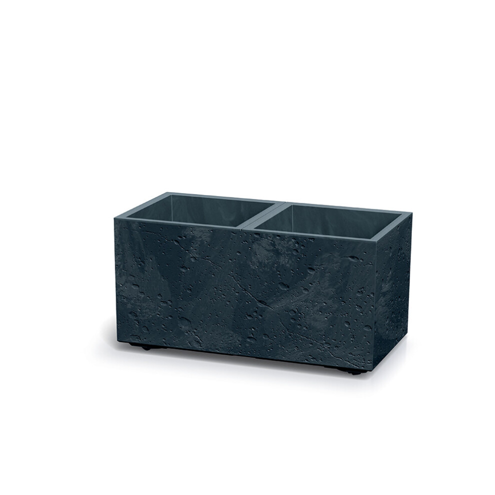 Prosperplast (Anthracite, Rectangle - Small) Modular Concrete Square Planter With Inner Pot – Garden Patio Home Decor, Large