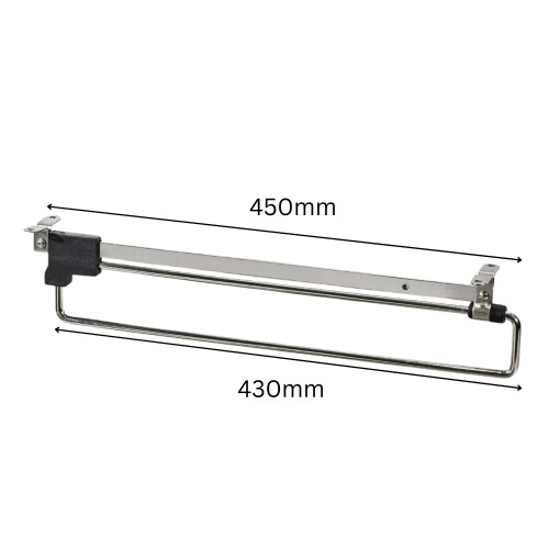 GTV (450mm) Wardrobe Pull Out Clothes Hanger Rail / Extending Rail / Storage Organiser