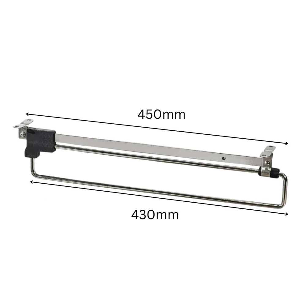 Gtv (450Mm) Wardrobe Pull Out Clothes Hanger Rail / Extending Rail / Storage Organiser