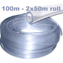 (100 Metres - 2 x 50 rolls) 4mm Aquarium Air Line Tubing Hosing Pipe for Fish Tank Air Tube Pump PVC Pond