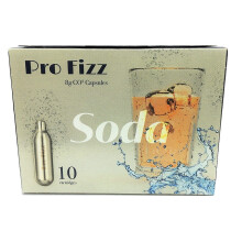 (ProFizz_10) Pro Fizz Soda 8g CO2 Capsules Natural Gas Chargers Non Threaded Siphon Brew Bulb