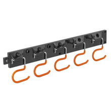 (5 Hook Rail) Wall Mounted Tool Holder Rack Rail Storage Shed Garage Organizer Roller Grip
