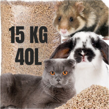 (15 Litres) Premium Cat Litter Wood Pellet 5L, 15L, 30L, 60L Non Clumping, Ultra Absorbent